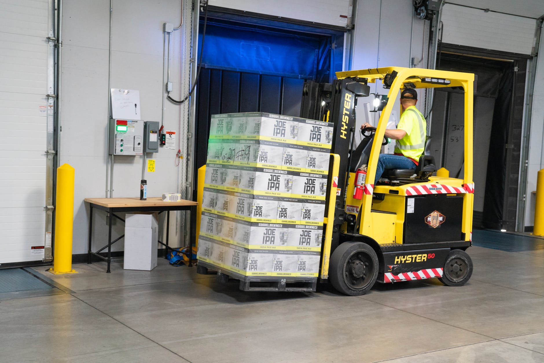 New York Reflective Safety Vest worn by this man helps him see others from his forklift